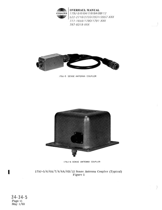 Collins 179J-5-6-6A-7-8-8A-8B-12 1962 Overhaul Manual (523-0755502-201)