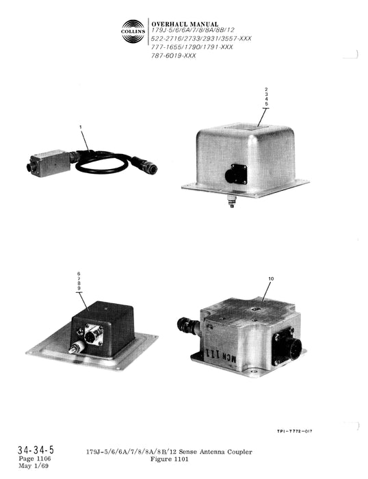 Collins 179J-5-6-6A-7-8-8A-8B-12 1962 Overhaul Manual (523-0755502-201)