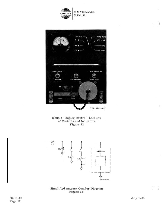 Collins 490R-4 Antenna Coupler System Maintenance Manual with Installation Data (523-07960181-20)