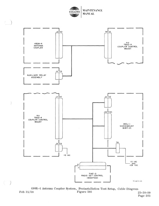 Collins 490R-4 Antenna Coupler System Maintenance Manual with Installation Data (523-07960181-20)