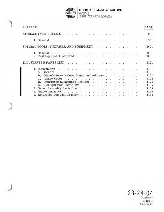 Collins 680T-2 1970 Overhaul Manual with Illustrated Parts List (523-0762965-101)