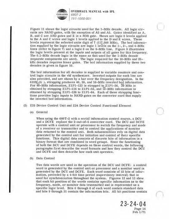 Collins 680T-2 1970 Overhaul Manual with Illustrated Parts List (523-0762965-101)