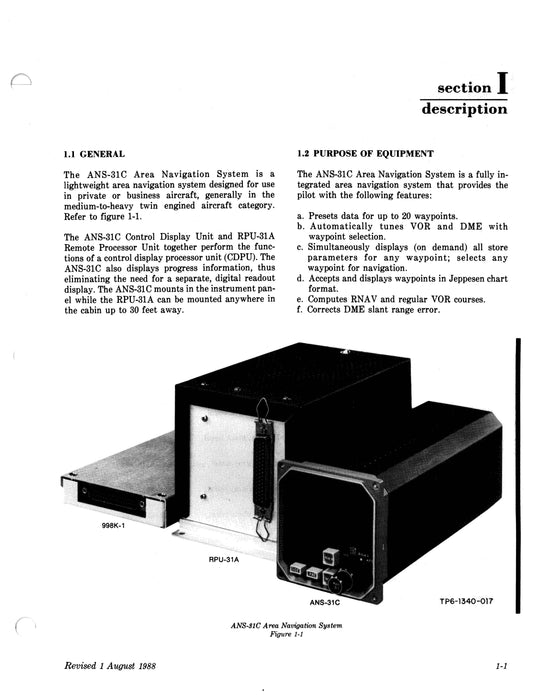 Collins ANS-31C Area Navigation System Installation Manual (523-0770922-003)