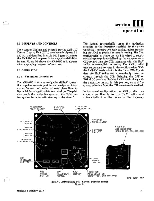 Collins ANS-31C Area Navigation System Installation Manual (523-0770922-003)