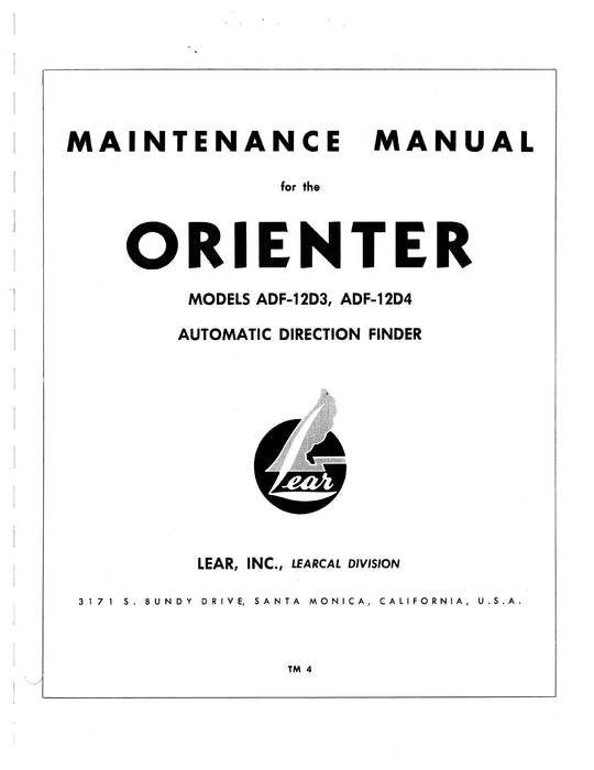 Learjet ADF-12D3,4 Maintenance Manual (LEADF12D3,4-M-C)