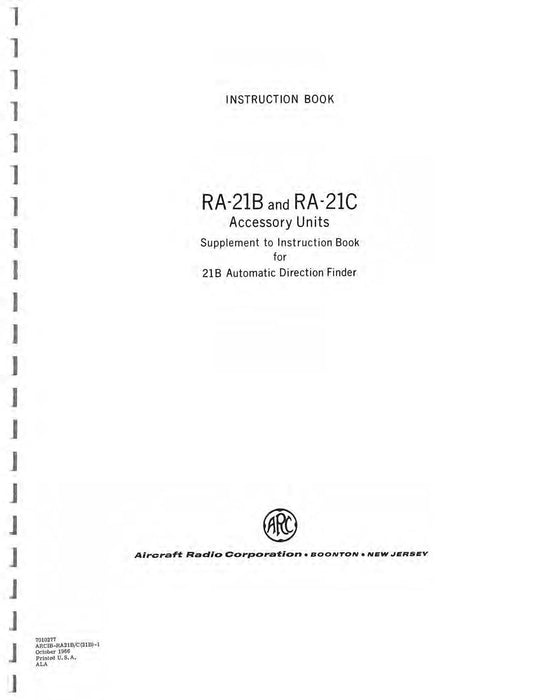 Aircraft Radio Corporation ARC RA-21B,C Accessory Units Instruction Book (ARRA21B,C-IN-C)