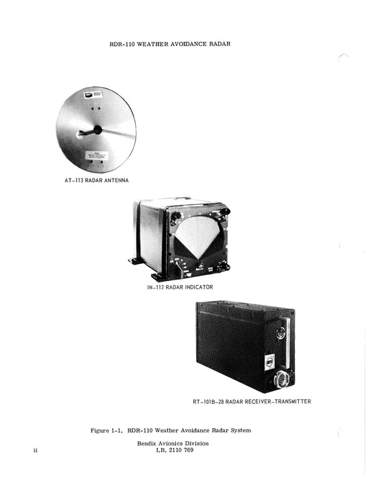 Bendix RDR-110 Weather Avoidance Radar Installation Manual (I.B.2110)