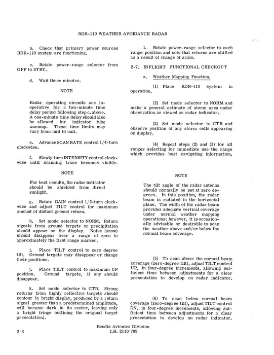 Bendix RDR-110 Weather Avoidance Radar Installation Manual (I.B.2110)