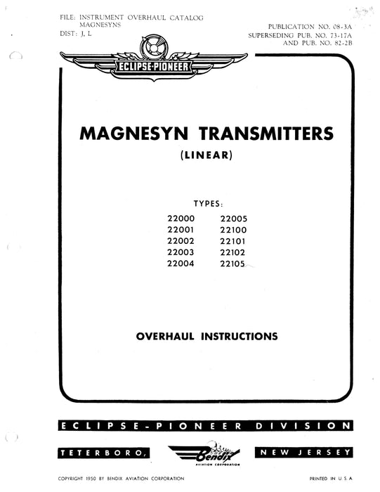 Eclipse-Pioneer Magnesyn Transmitters (Linear) 22000 Overhaul Instructions (08-3A)