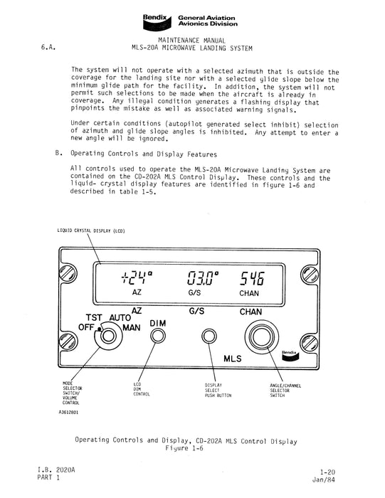 Bendix MLS-20A Microwave Landing System Maintenance Manual (I.B.2020A)