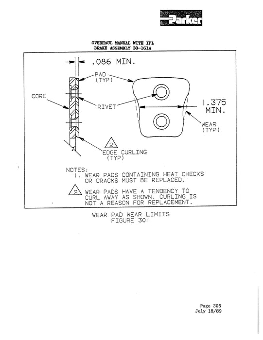 Parker Aerospace Cleveland Wheels & Brakes Assembly Part No. 30-161A Overhaul with Parts (PD3410)