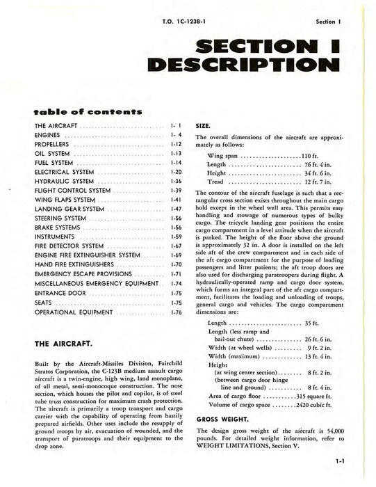 Fairchild C-123B 1963 Flight Manual (1C-123B-1)