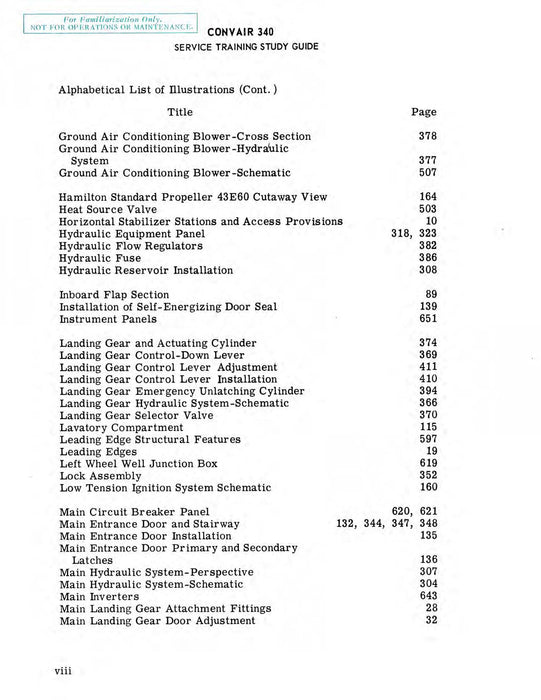Convair 340 Service Training Study Guide