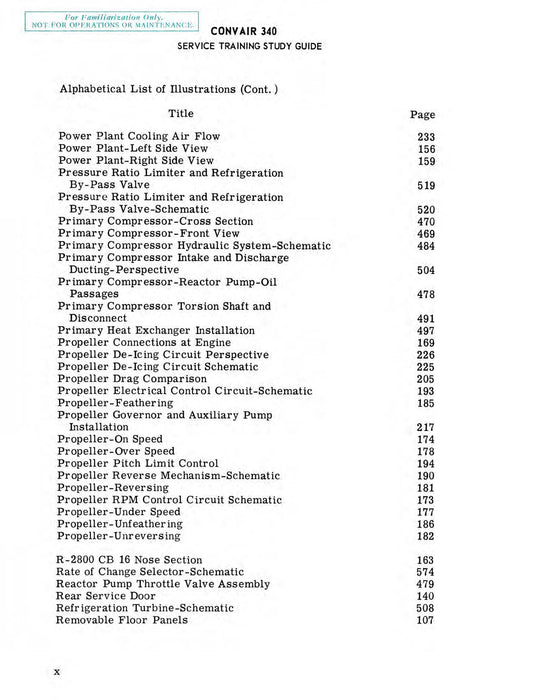 Convair 340 Service Training Study Guide