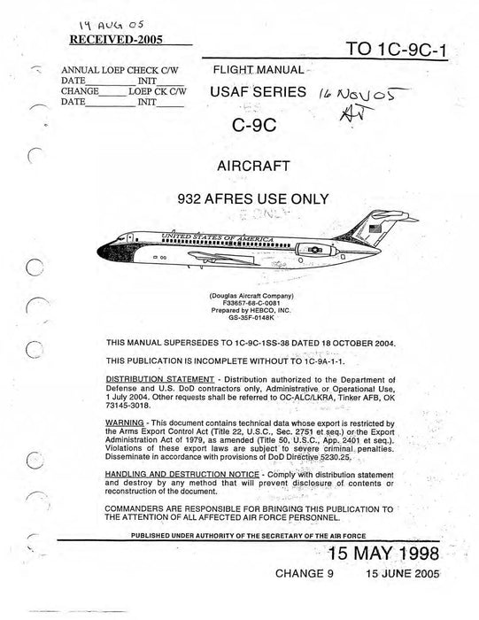 McDonnell Douglas C-9C Flight Manual (1C-9C-1)