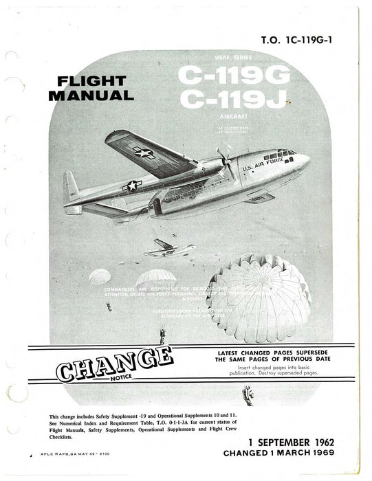 Fairchild C-119G, C-119J USAF Series 1969 Flight Handbook (1C-119G-1)