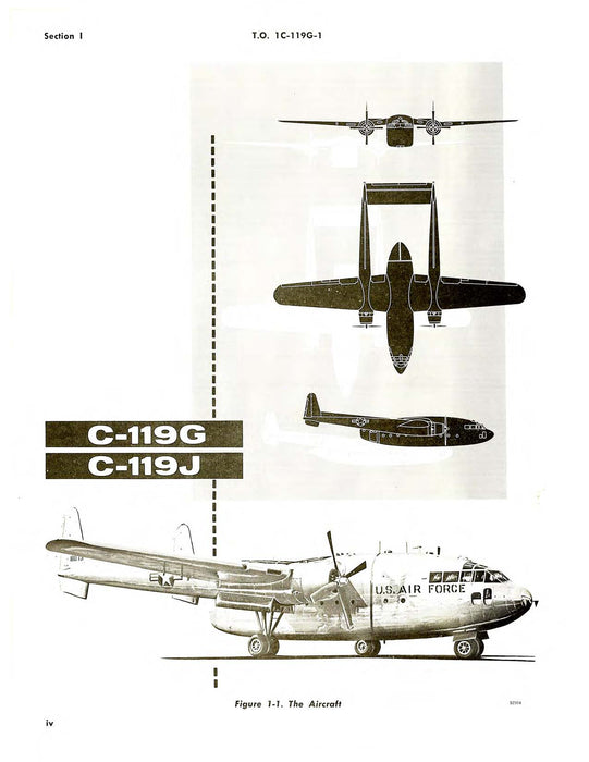 Fairchild C-119G, C-119J  USAF Series 1969 Flight Handbook (1C-119G-1)