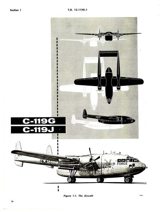 Fairchild C-119G, C-119J  USAF Series 1969 Flight Handbook (1C-119G-1)