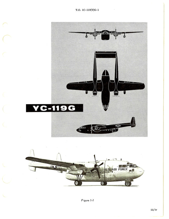Fairchild YC-119K USAF Series 1967 Partial Flight Handbook (1C-119(Y)K-1)