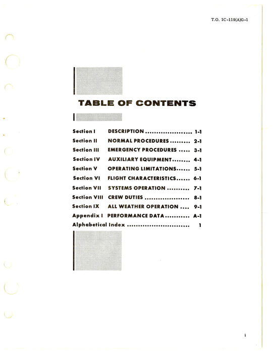 Fairchild AC-119G Partial Flight Manual 1969 (1C-119(A)G-1)