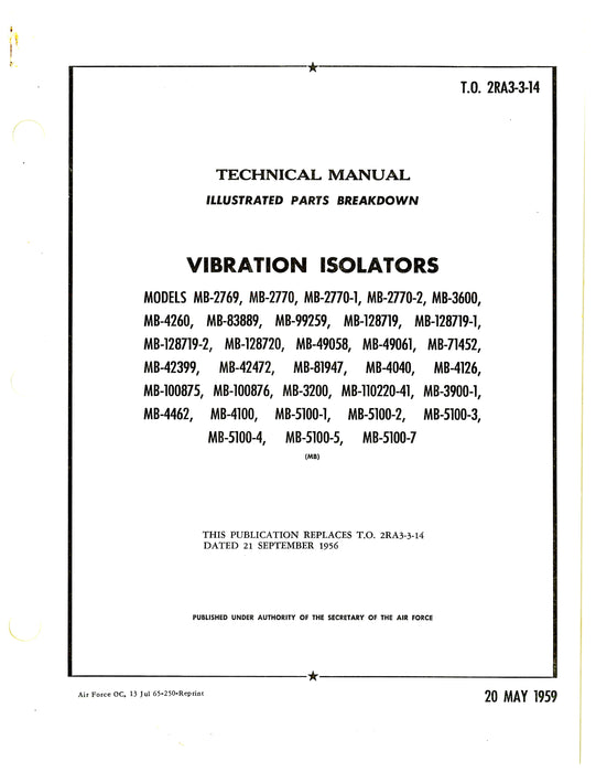 Vibration Isolators MB Series Vibration Isolators Illustrated Parts Breakdown (2RA3-3-14)