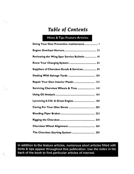Piper Cherokee Hints & Tips by Cherokee Pilot's Association