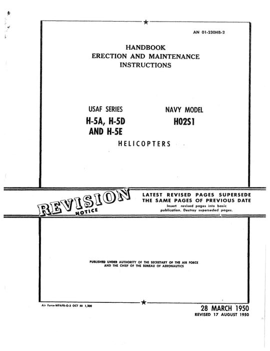 Sikorsky Helicopters USAF H-5A, H-5D, H-5E, Navy H02S1 Erection and Maintenance 01-230HB-2