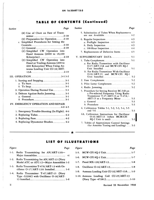 Radio Transmitting Sets AN/ART-13, -13A, ATC, ATC-1 Operating Instructions AN 16-30ART13-3