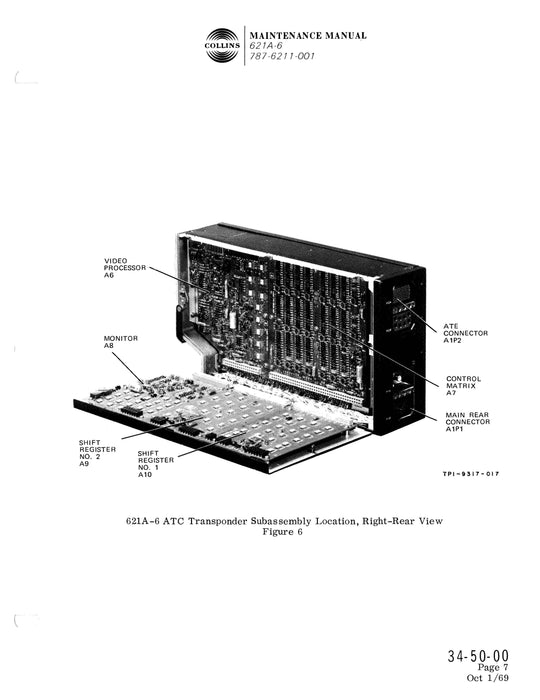 Collins 621A-6 ATC Transponder Maintenance Manual with Installation Data 523-0759617-201114
