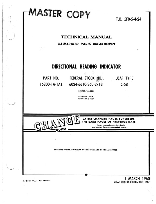 Eclipse-Pioneer Directional Heading Indicator 16800-1A-1A1 Illustrated Parts 5F8-5-4-24