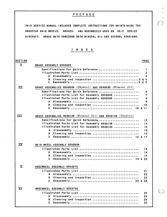 Goodyear Wheels and Brakes for DC-6 Airplanes Operation and Service Manual AP-54