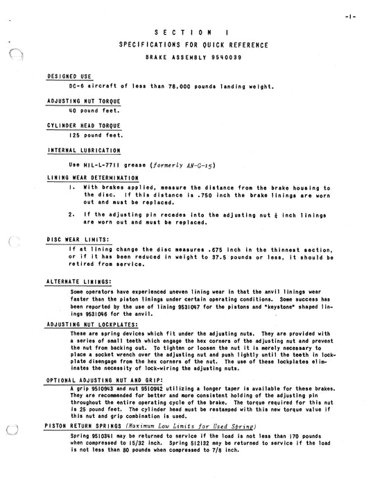 Goodyear Wheels and Brakes for DC-6 Airplanes Operation and Service Manual AP-54