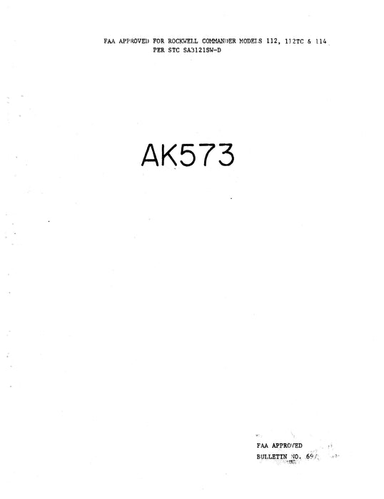 Edo-Aire Mitchell AK573 Century IIB Autopilot Bulletin No. 697 Installation Manual