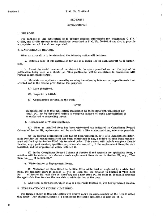 McDonnell Douglas C-47A, B, D Winterization Instruction and Check List 01-40N-9