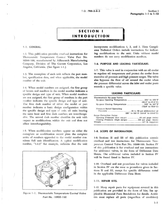 Garrett Airesearch Thermostatic Temperature Control Valves Overhaul Manual T.O. 7R8-3-8-3