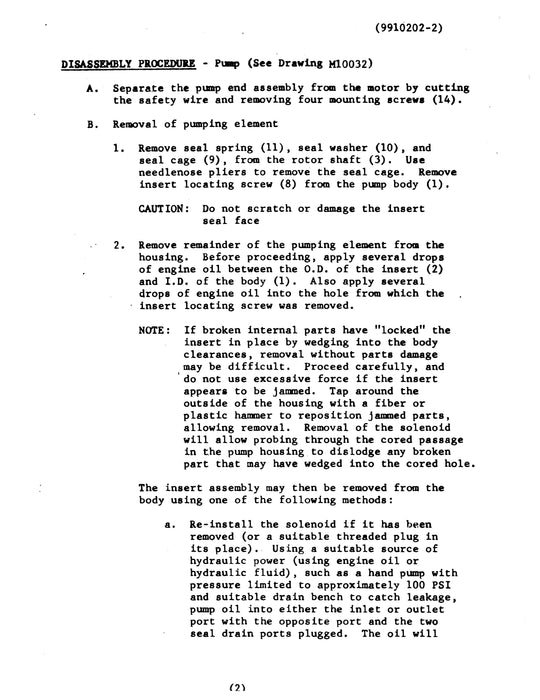 Cessna Auxiliary Fuel Pump Assembly 9910202-2 Dual Pressure Overhaul Instructions M10032-13