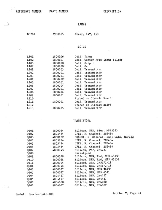 Geneve Marine/Mate-10A & 100 VHF FM Communications Transceiver Maintenance Manual