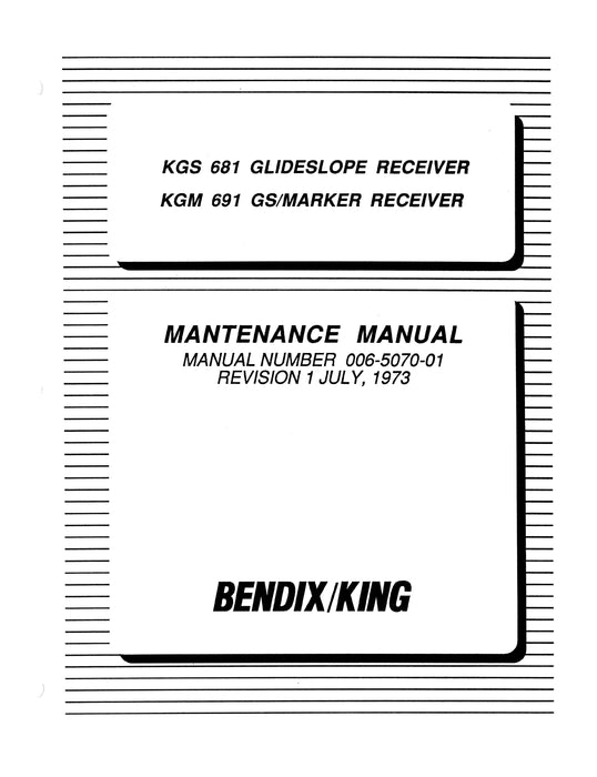 Bendix King KGS 681, KGM 691 Maintenance/Installation Manual 006-5070-01