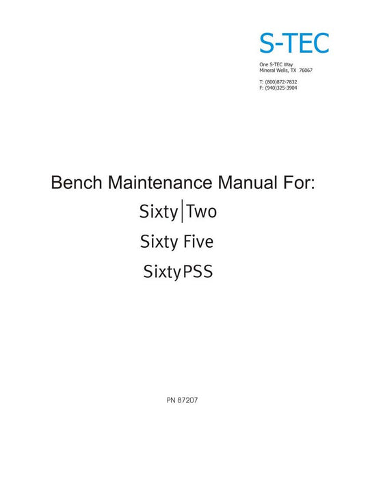 S-TEC System 60 / 60-2 / 65 / 60 PSS Bench Maintenance Manual