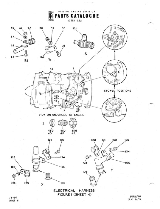 Rolls Royce Viper 522 Engine Change Unit Illustrated Parts Catalog (RRVIPER522-65PC)