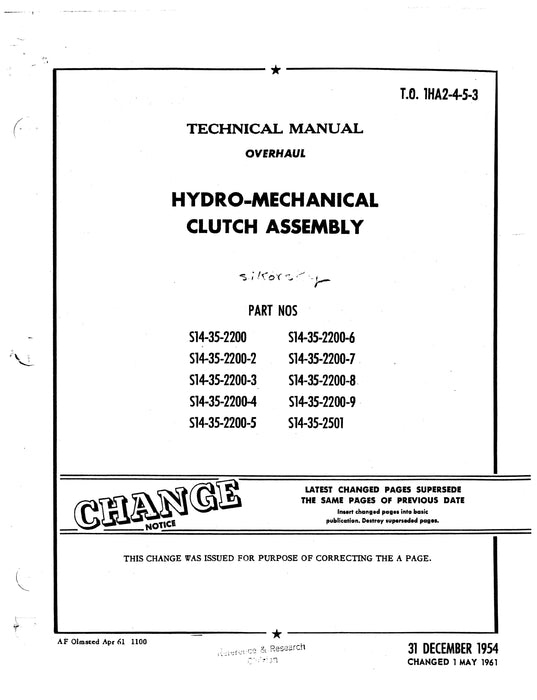 Sikorsky Helicopters Hydro-Mechanical Clutch Assembly Overhaul Manual (1HA2-4-5-3)
