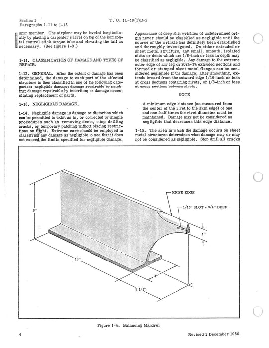 Cessna USAF TL-19D, L-19E, TL-19E Structural Repair Instructions (1-1L-19(T)D-3)
