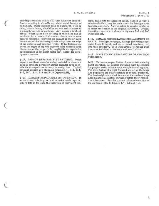 Cessna USAF TL-19D, L-19E, TL-19E Structural Repair Instructions (1-1L-19(T)D-3)