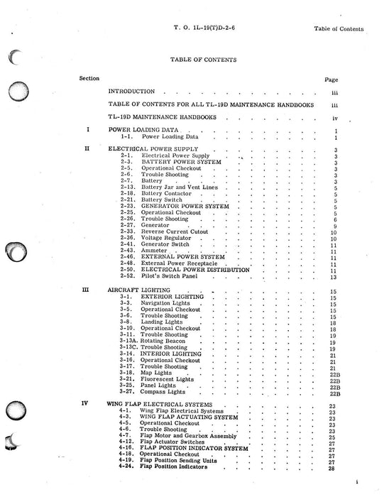 Cessna TL-19D Series 1958 Maintenance Instructions Electrical Systems (1L-19(T)D-2-6)