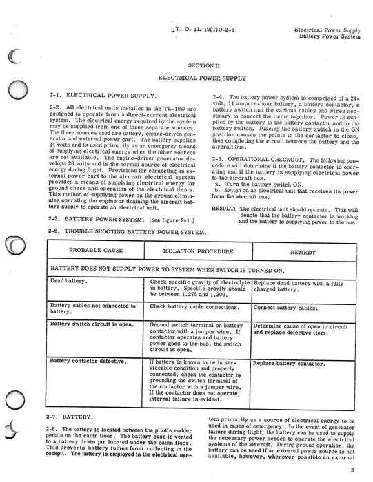Cessna TL-19D Series 1958 Maintenance Instructions Electrical Systems (1L-19(T)D-2-6)