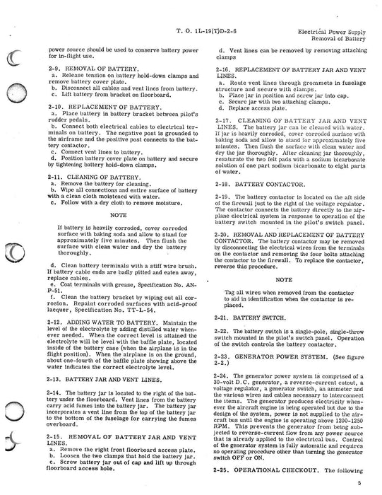 Cessna TL-19D Series 1958 Maintenance Instructions Electrical Systems (1L-19(T)D-2-6)