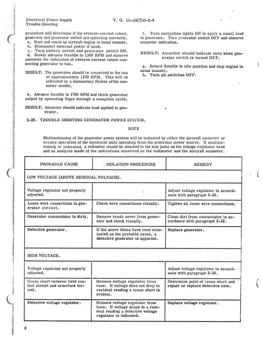 Cessna TL-19D Series 1958 Maintenance Instructions Electrical Systems (1L-19(T)D-2-6)