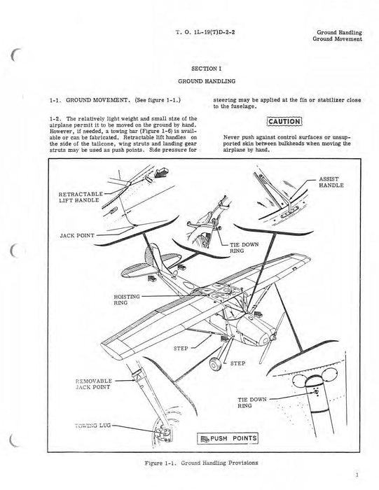 Cessna TL-19D Series 1956 Maintenance Instructions Ground Handling, Servicing, and Airframe   (1L-19(T)D-2-2)