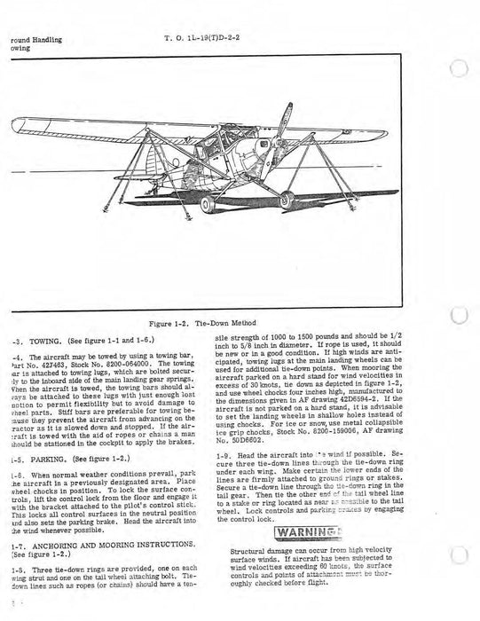 Cessna TL-19D Series 1956 Maintenance Instructions Ground Handling, Servicing, and Airframe   (1L-19(T)D-2-2)