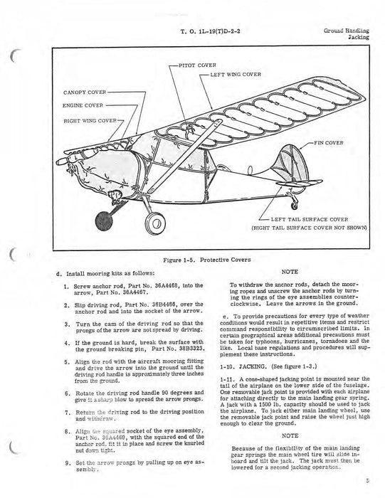 Cessna TL-19D Series 1956 Maintenance Instructions Ground Handling, Servicing, and Airframe   (1L-19(T)D-2-2)